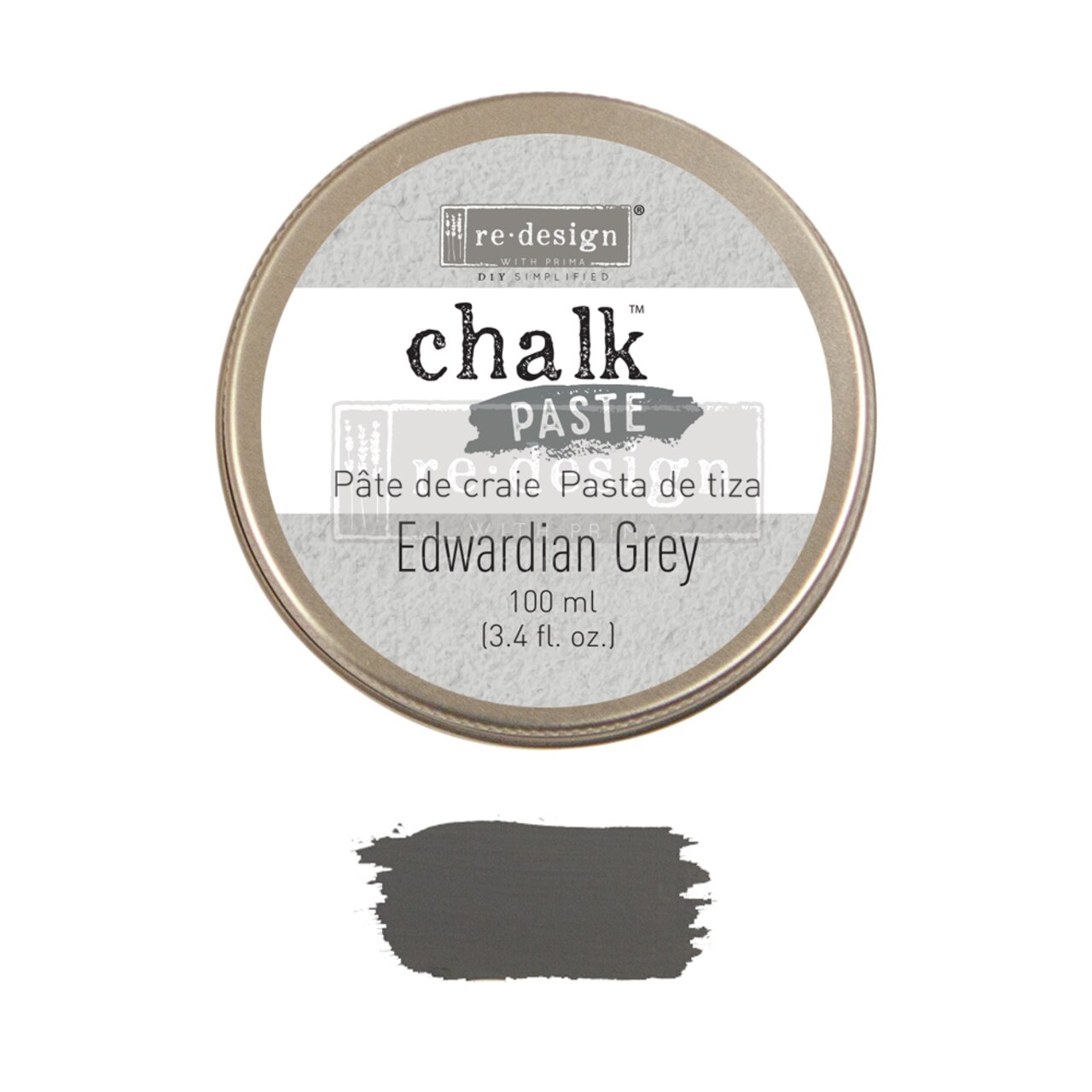 Redesign Chalk Paste - Edwardian Grey - 1 jar, 100 ml (3.4 fl oz)